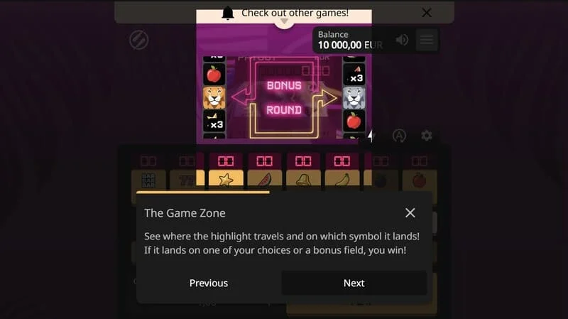 Lion Zama Fruits Bonus Spins - colectarea simbolurilor Scatter și declanșarea modului special
